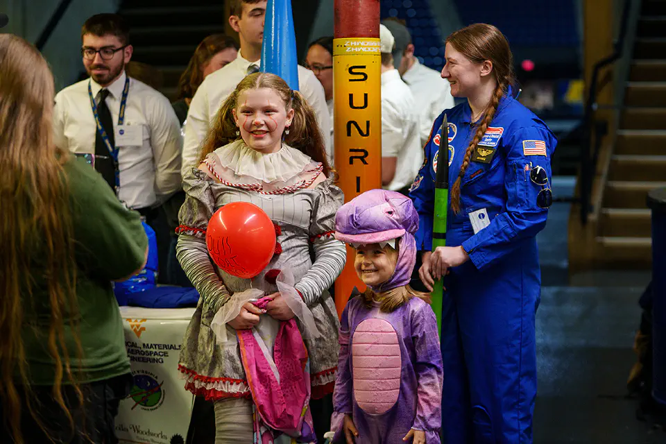 Children attending the WVU Track or Treat event at the Mountainlair