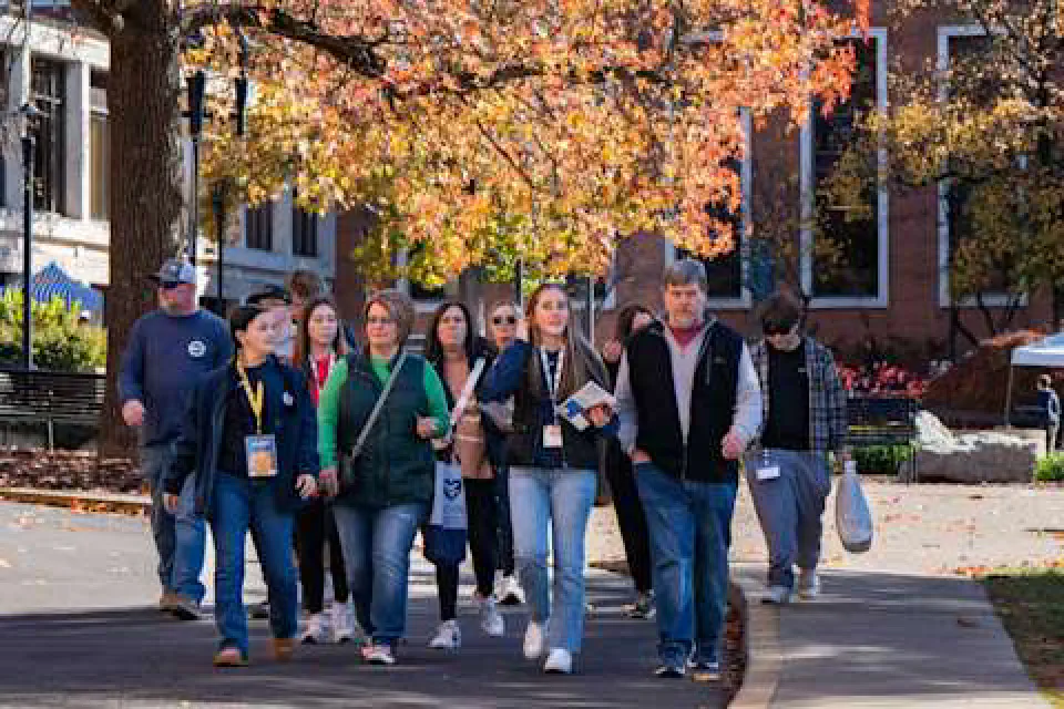 Discover WVU attendees taking a walking tour